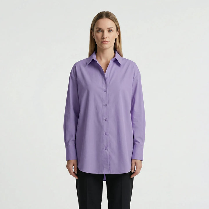Oversized Blouse Met Omgeslagen Kraag - Blanca