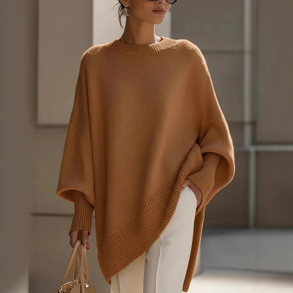 Oversized Crew Neck Knitted Sweater - Kathryn