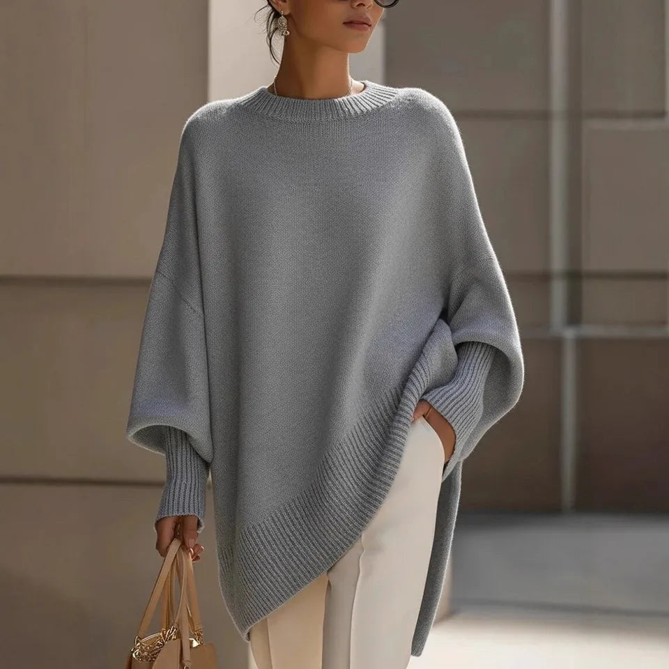Oversized Crew Neck Knitted Sweater - Kathryn