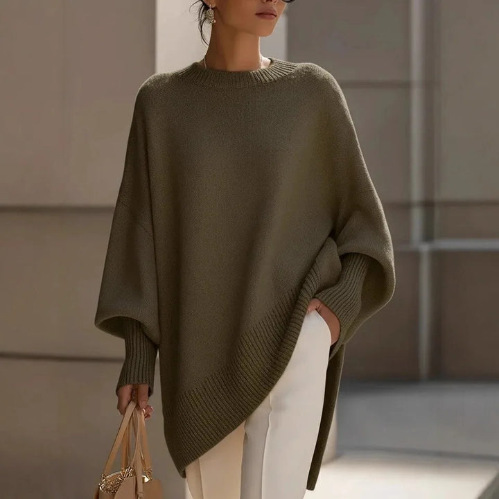 Oversized Crew Neck Knitted Sweater - Kathryn