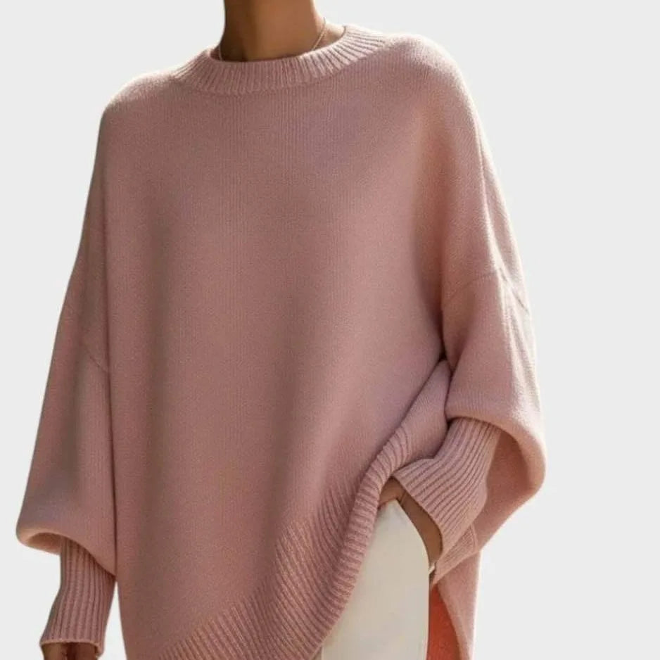 Oversized Crew Neck Knitted Sweater - Kathryn