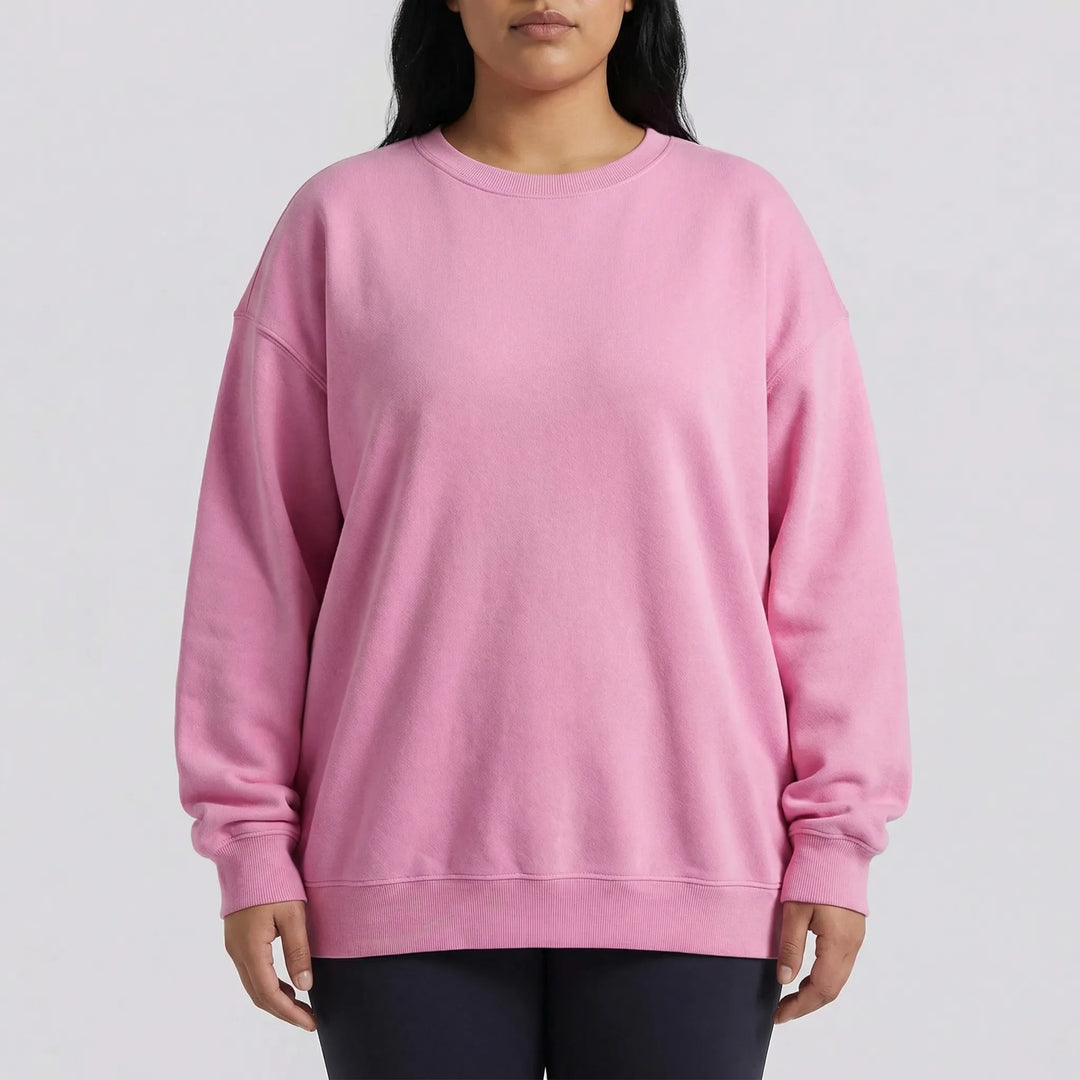 Oversized Crew Neck Pullover Sweatshirt - Christy