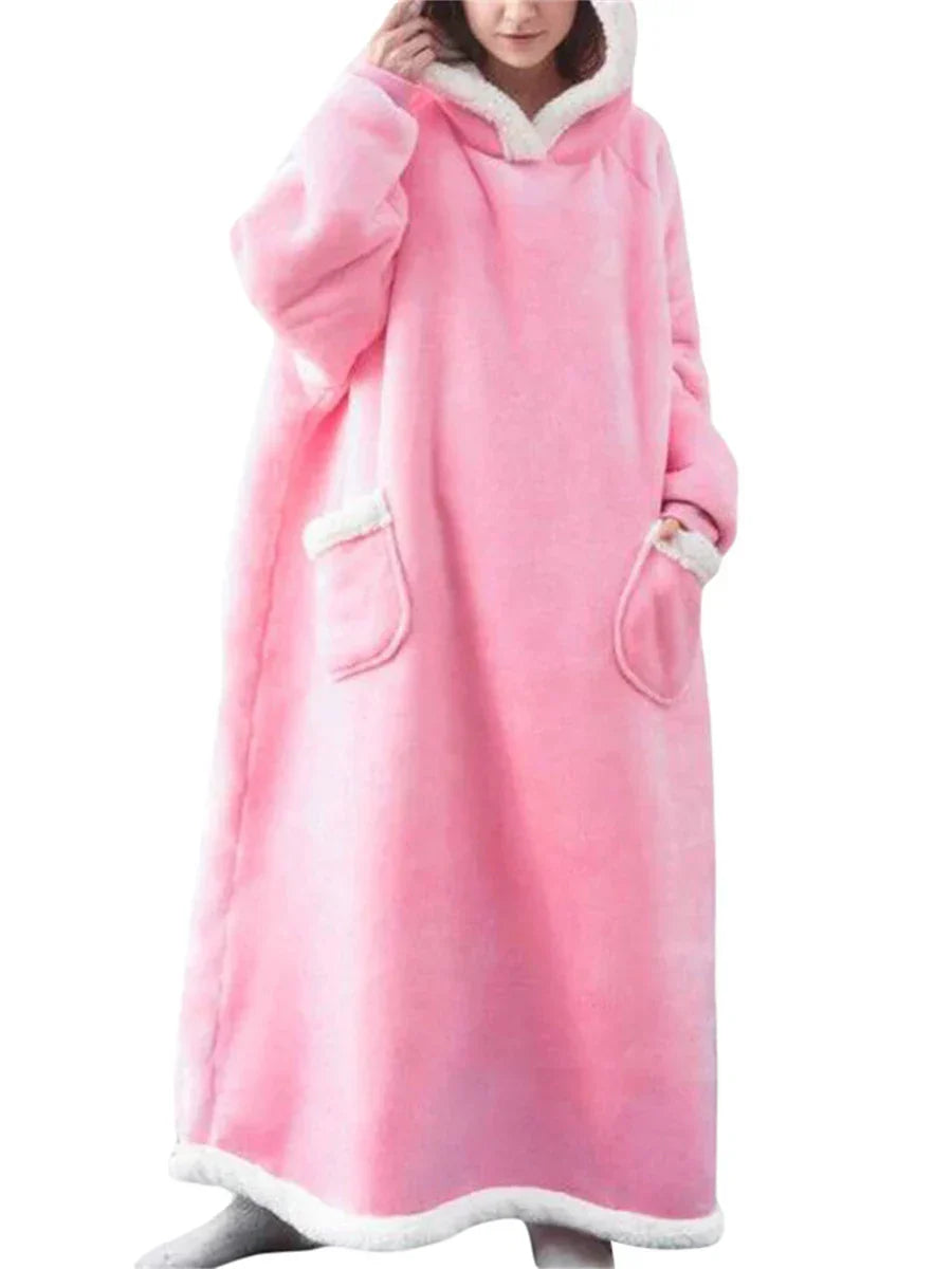 Oversized Hooded Blanket With Front Pocket - Lola