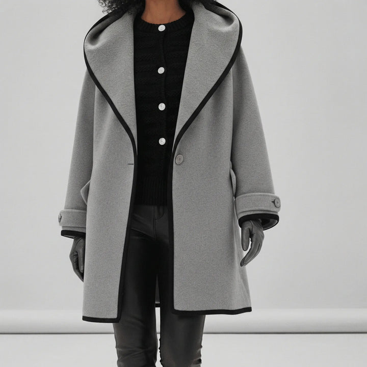 Oversized Mantel Mit Weitem Revers - Lillian