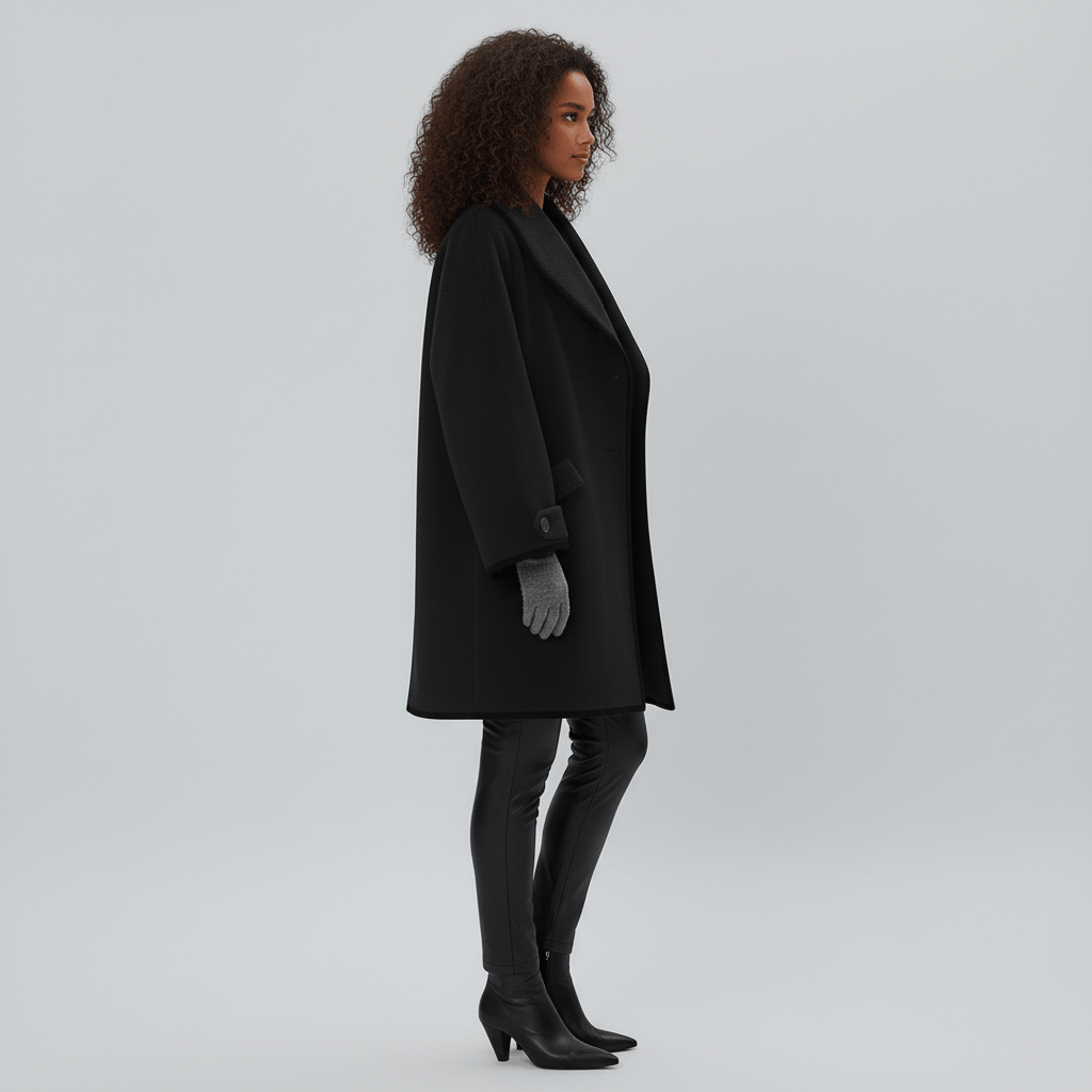 Oversized Mantel Mit Weitem Revers - Lillian