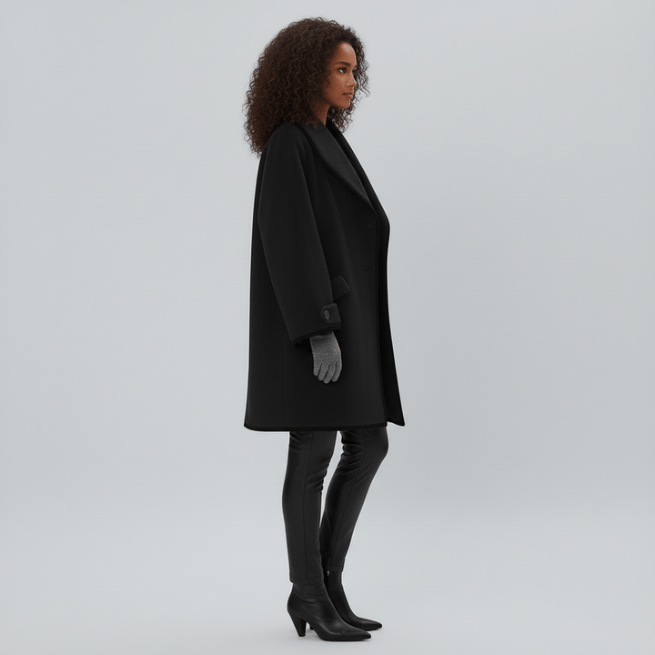 Oversized Mantel Mit Weitem Revers - Lillian