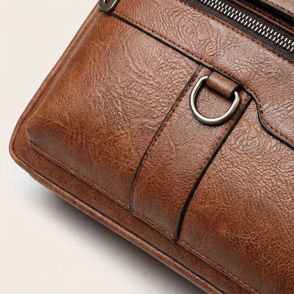 PU Leder Laptoptas Met Schouderband - MetroBrief