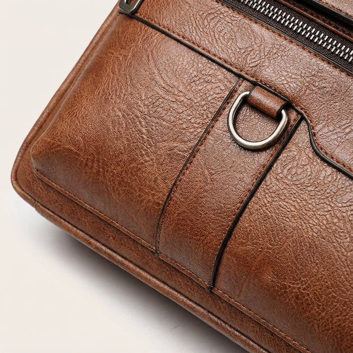 PU Leder Laptoptas Met Schouderband - MetroBrief