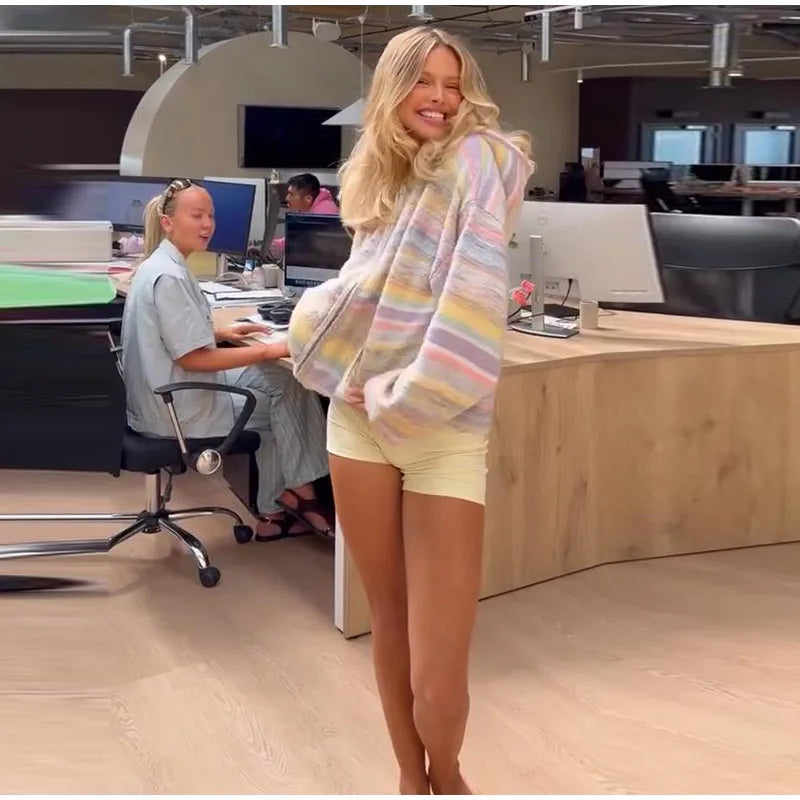 Pastel Striped Zip Jacket - Patricia