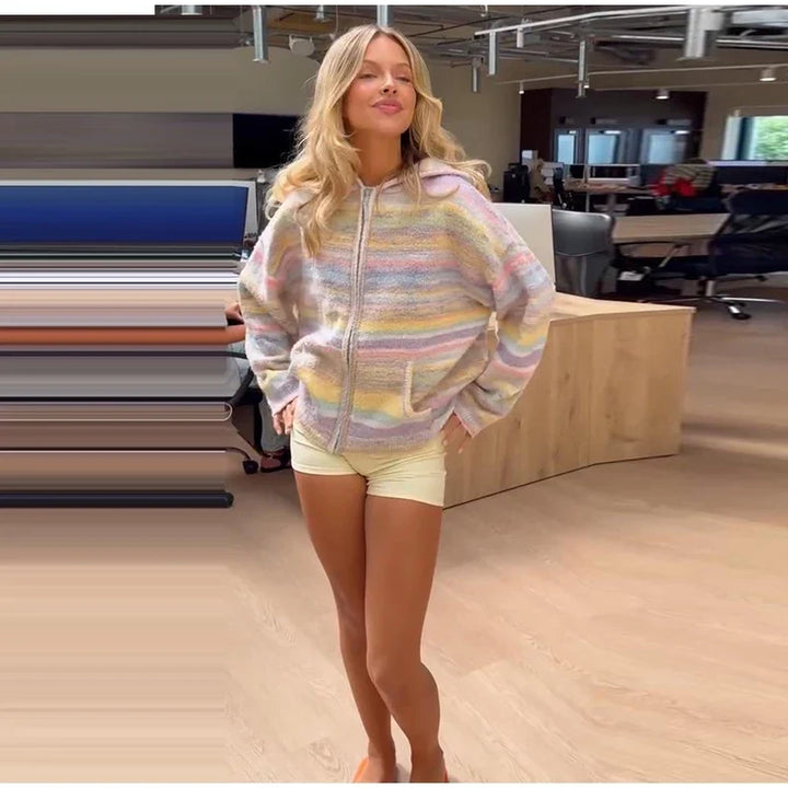 Pastel Striped Zip Jacket - Patricia