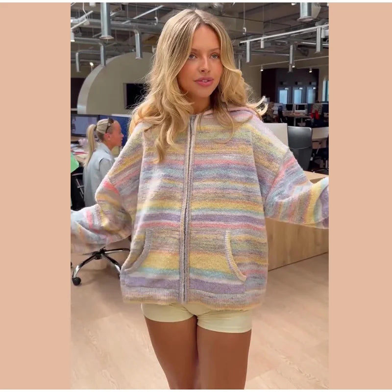 Pastel Striped Zip Jacket - Patricia