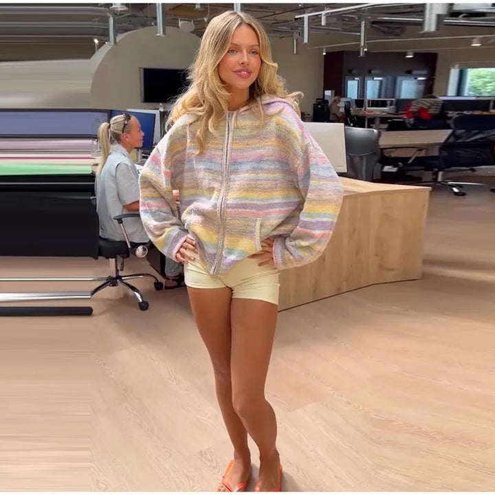 Pastel Striped Zip Jacket - Patricia