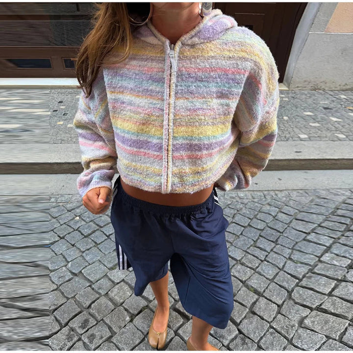 Pastel Striped Zip Jacket - Patricia