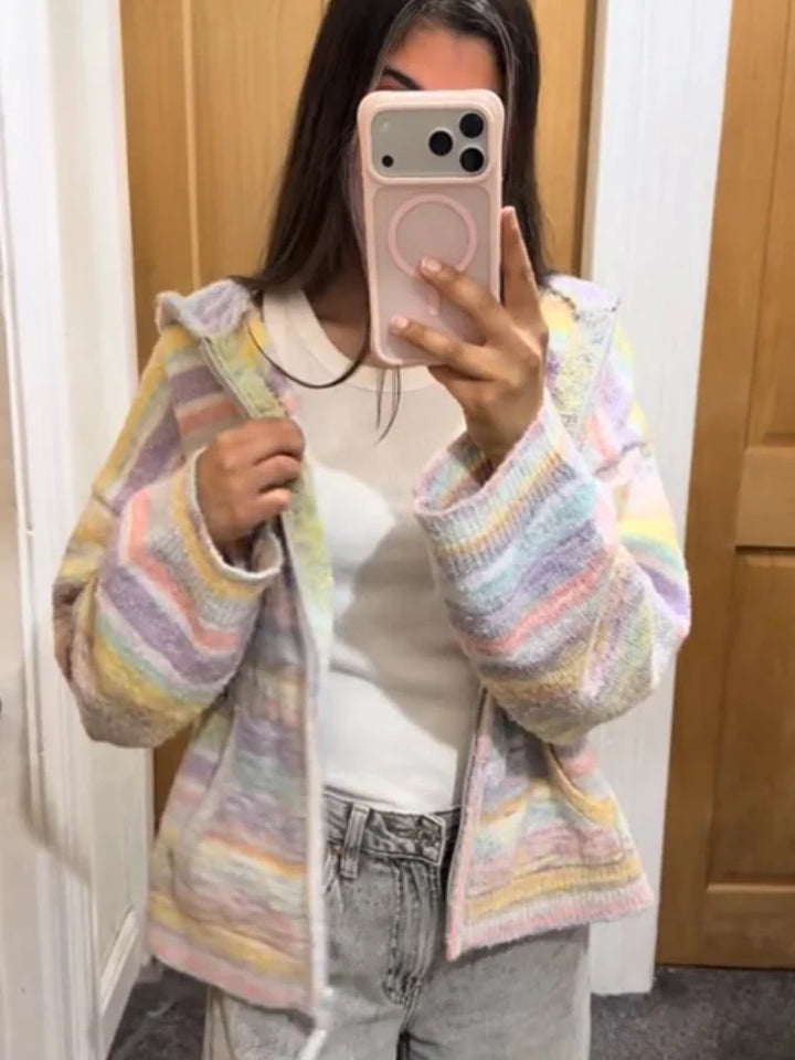 Pastel Striped Zip Jacket - Patricia