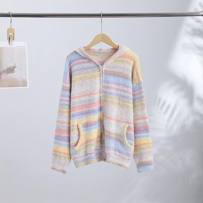 Pastel Striped Zip Jacket - Patricia