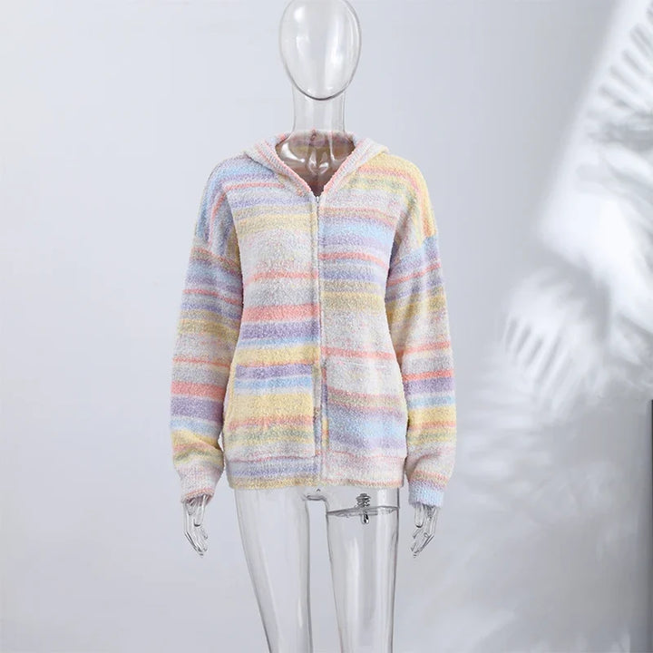 Pastel Striped Zip Jacket - Patricia