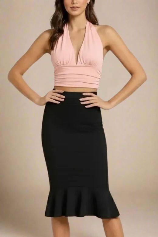 Pink Halter Neckline Top - Carmen