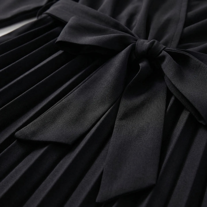 Pleated Maxi Dress With Lantern Sleeves - Ashley