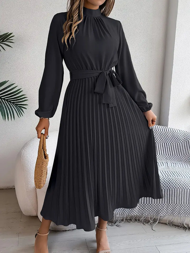 Pleated Midi Dress With Sleeves - Vickie