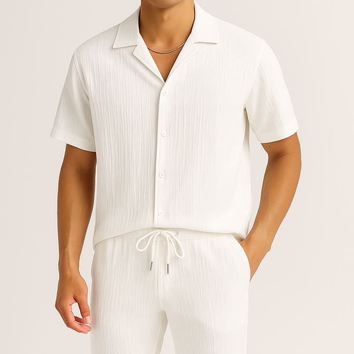 Pleated Short-Sleeve Co Ord Set - Ryan