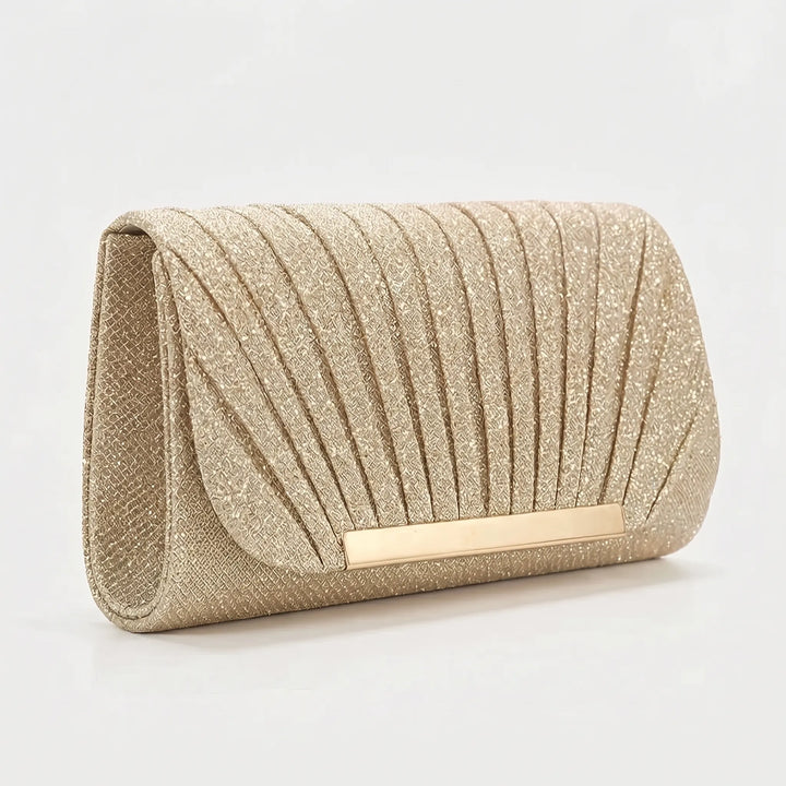 Pleated Textured Evening Clutch - Glamova