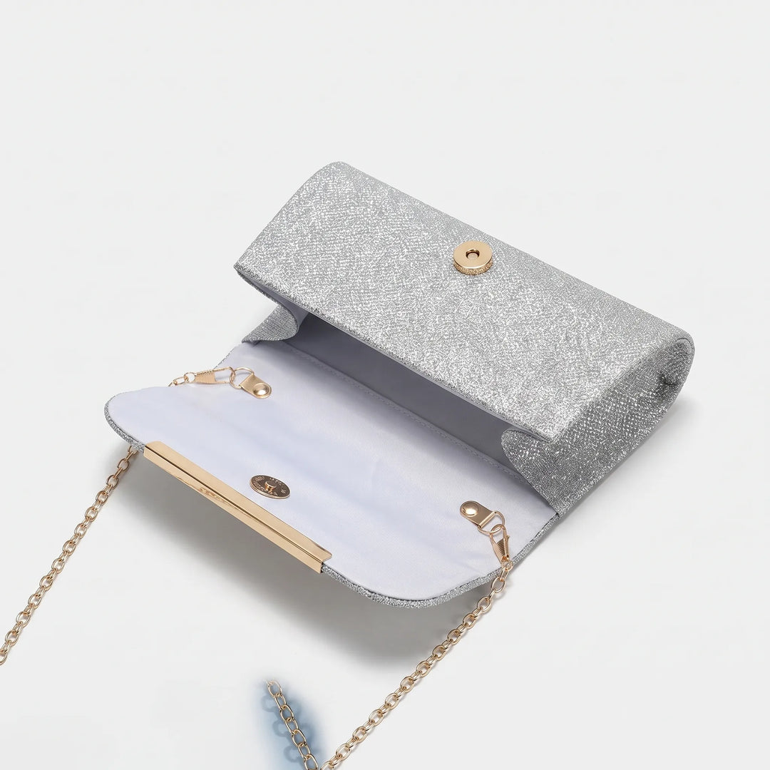 Pleated Textured Evening Clutch - Glamova