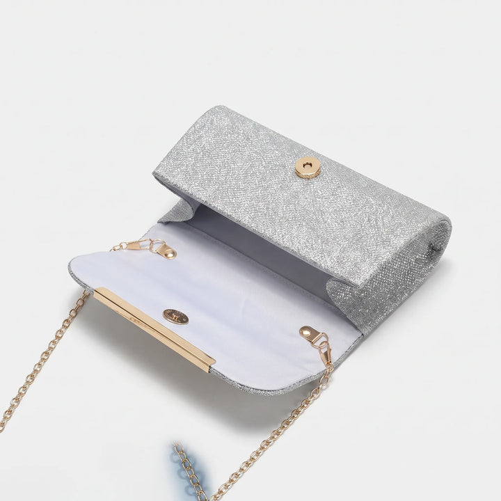 Pleated Textured Evening Clutch - Glamova
