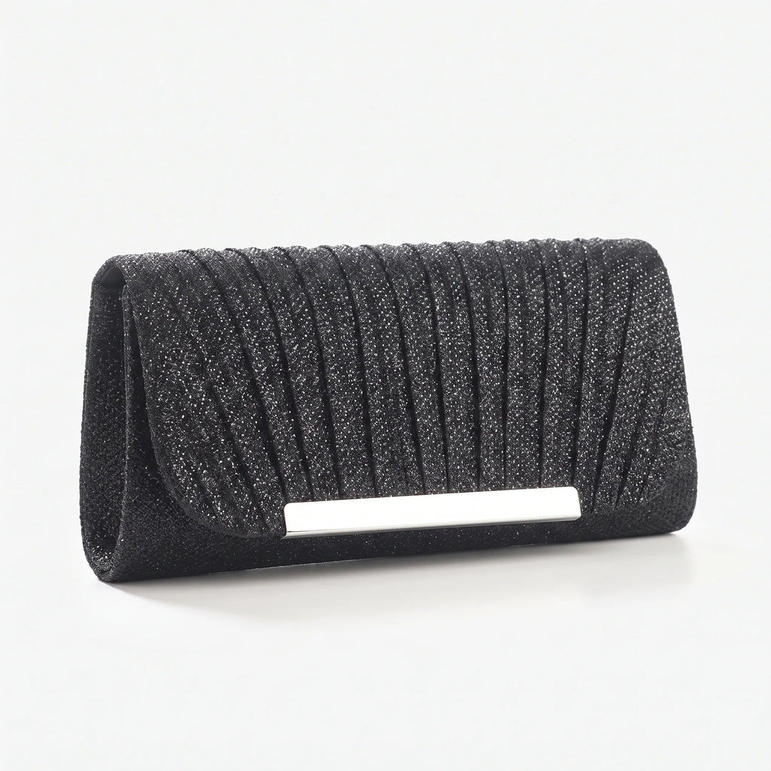 Pleated Textured Evening Clutch - Glamova