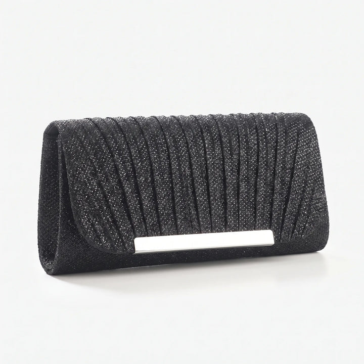 Pleated Textured Evening Clutch - Glamova