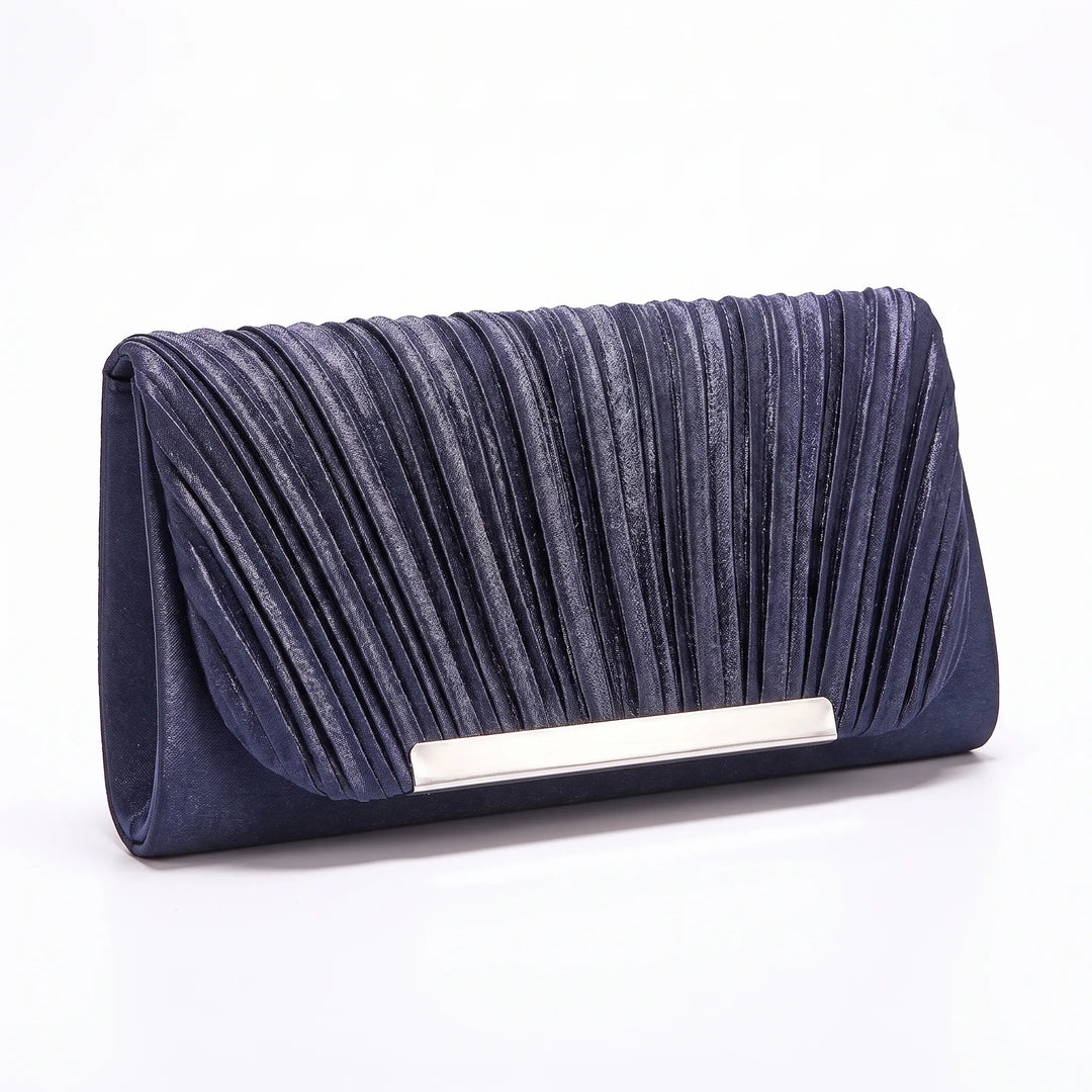 Pleated Textured Evening Clutch - Glamova