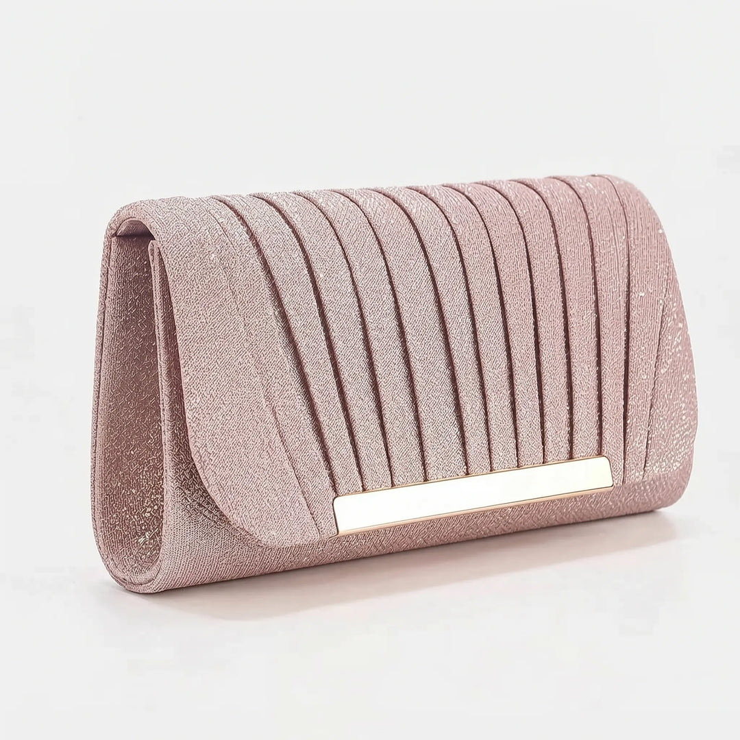Pleated Textured Evening Clutch - Glamova
