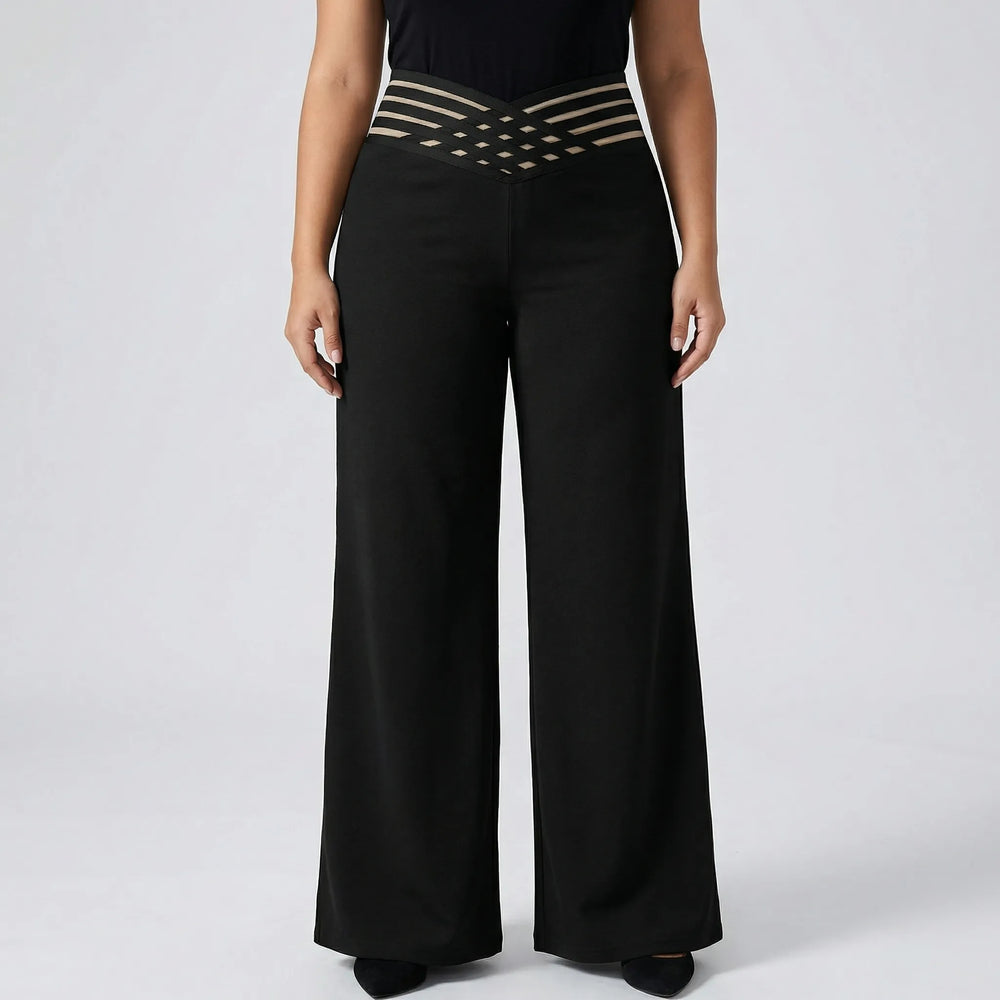 Plus-Size Stretchy Wide-Leg Bottoms - Joanna