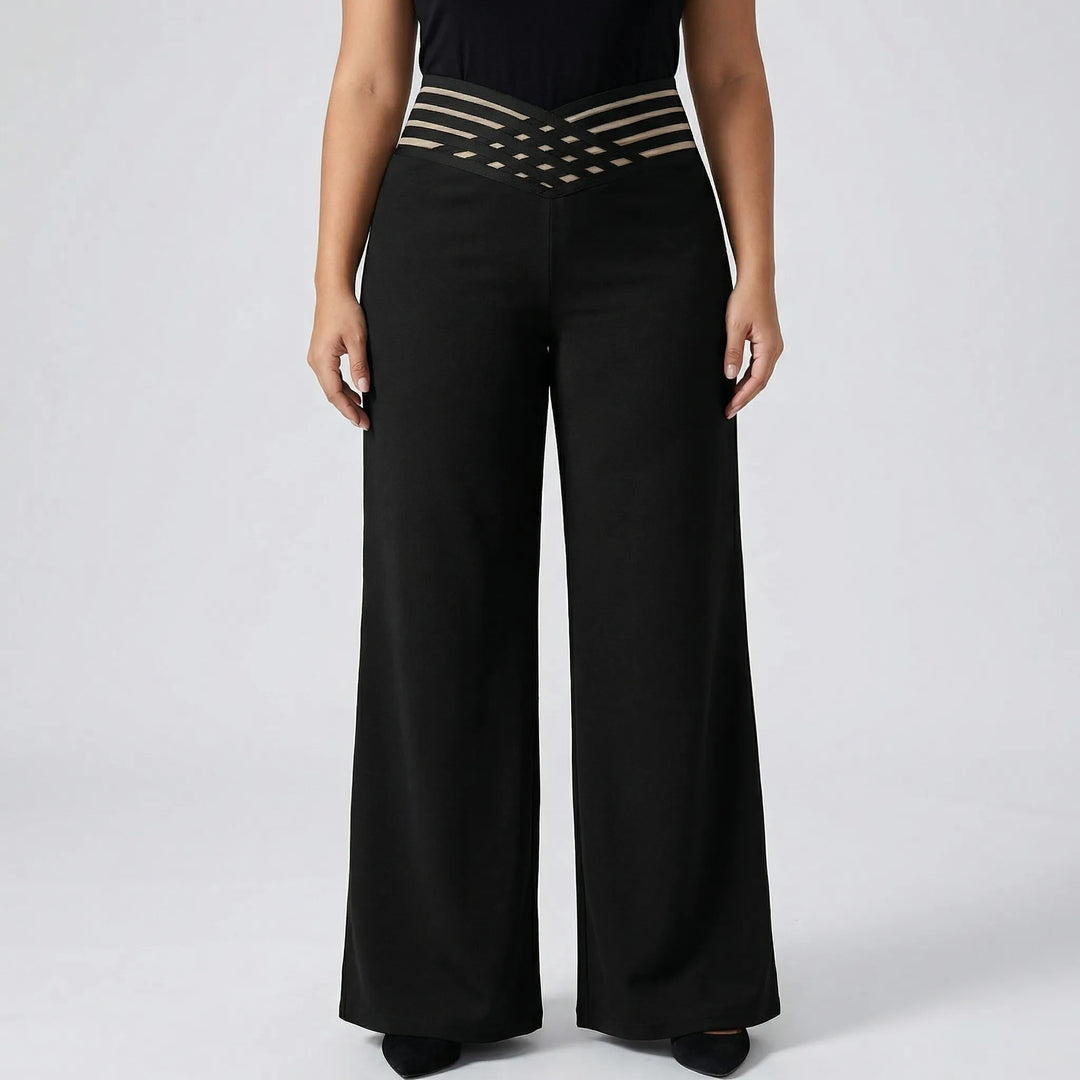 Plus-Size Stretchy Wide-Leg Bottoms - Joanna
