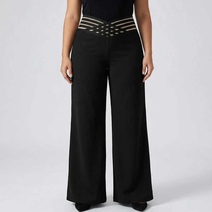 Plus-Size Stretchy Wide-Leg Bottoms - Joanna