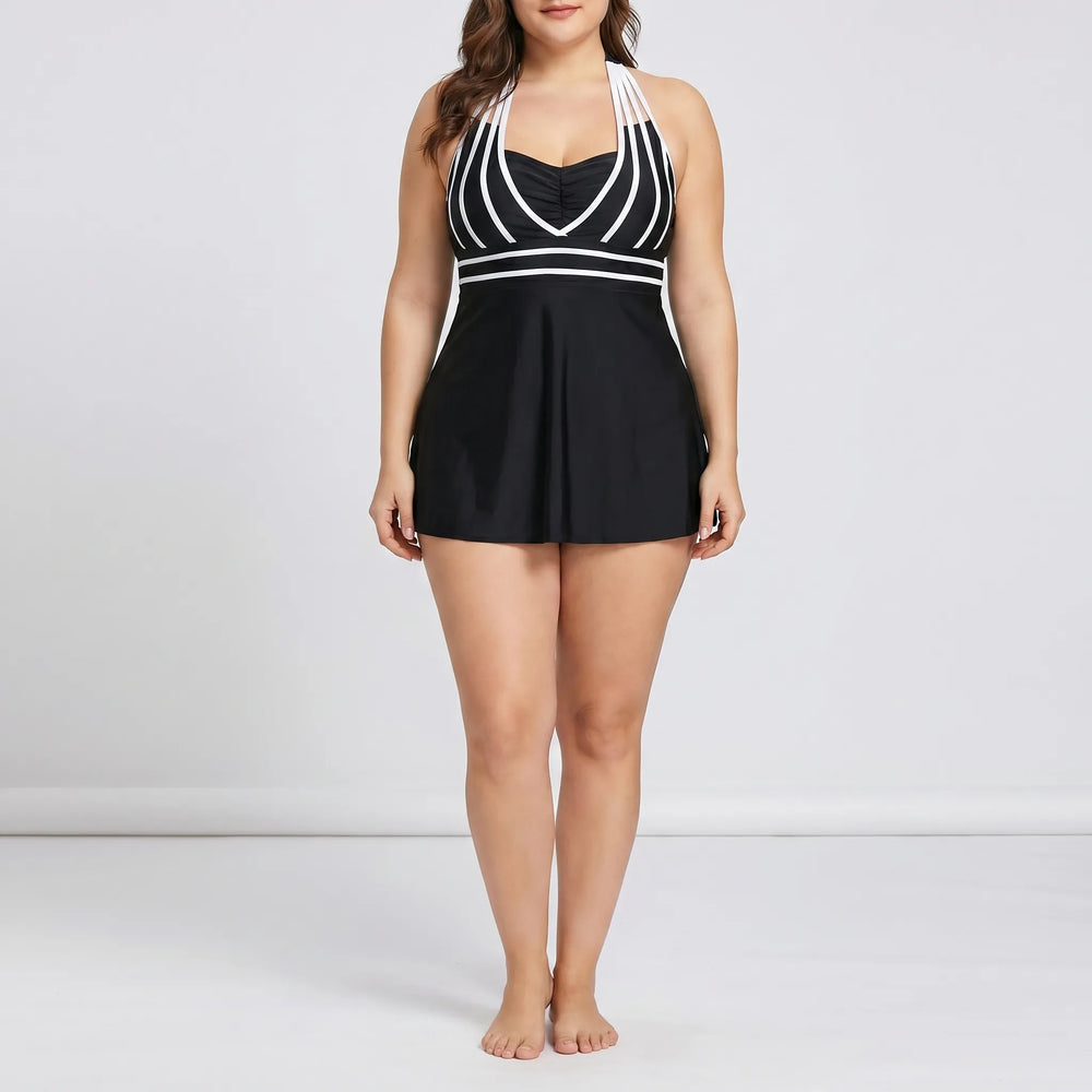 Plus-Size Swim Dress With Built-In Shorts - Laura