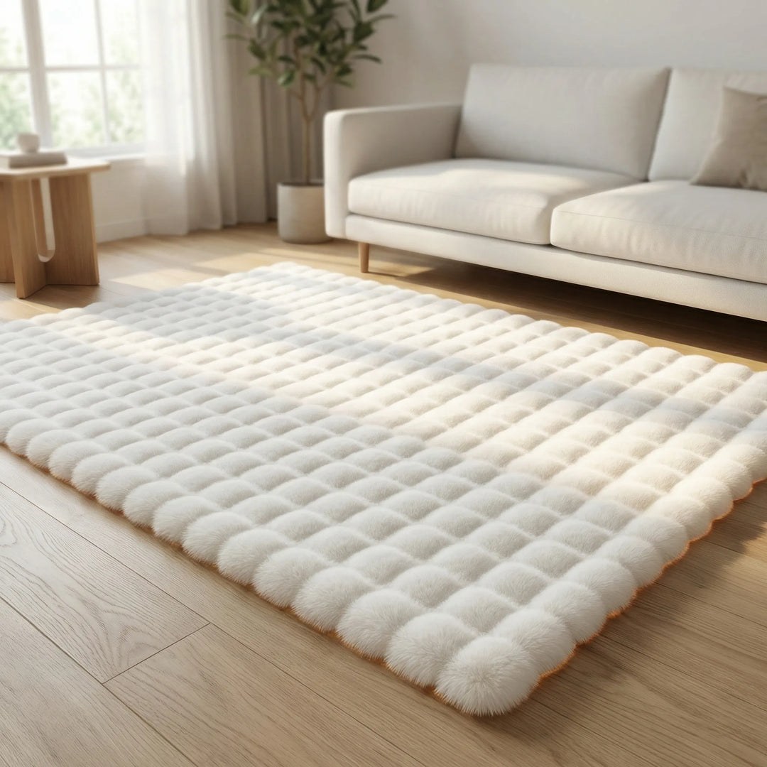 Plush Bubble Floral Rug - Veluvia