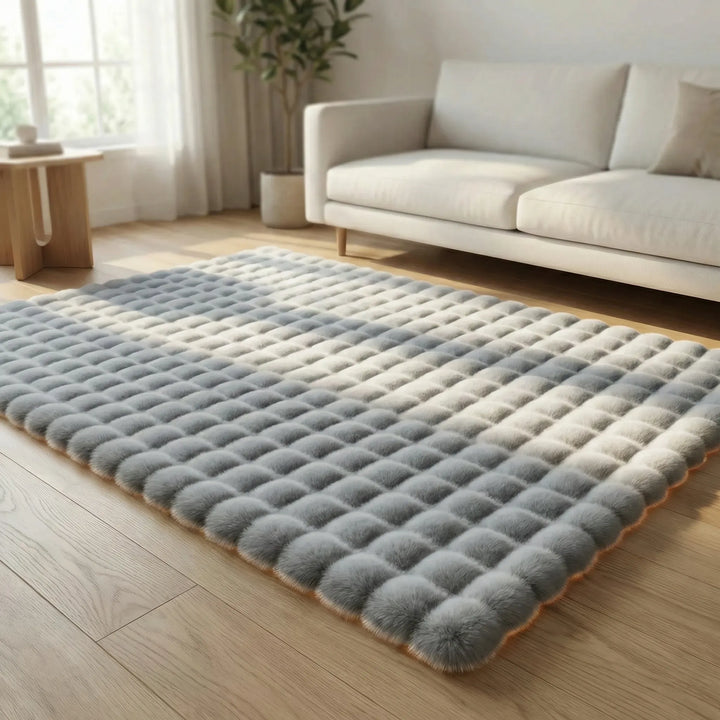 Plush Bubble Floral Rug - Veluvia