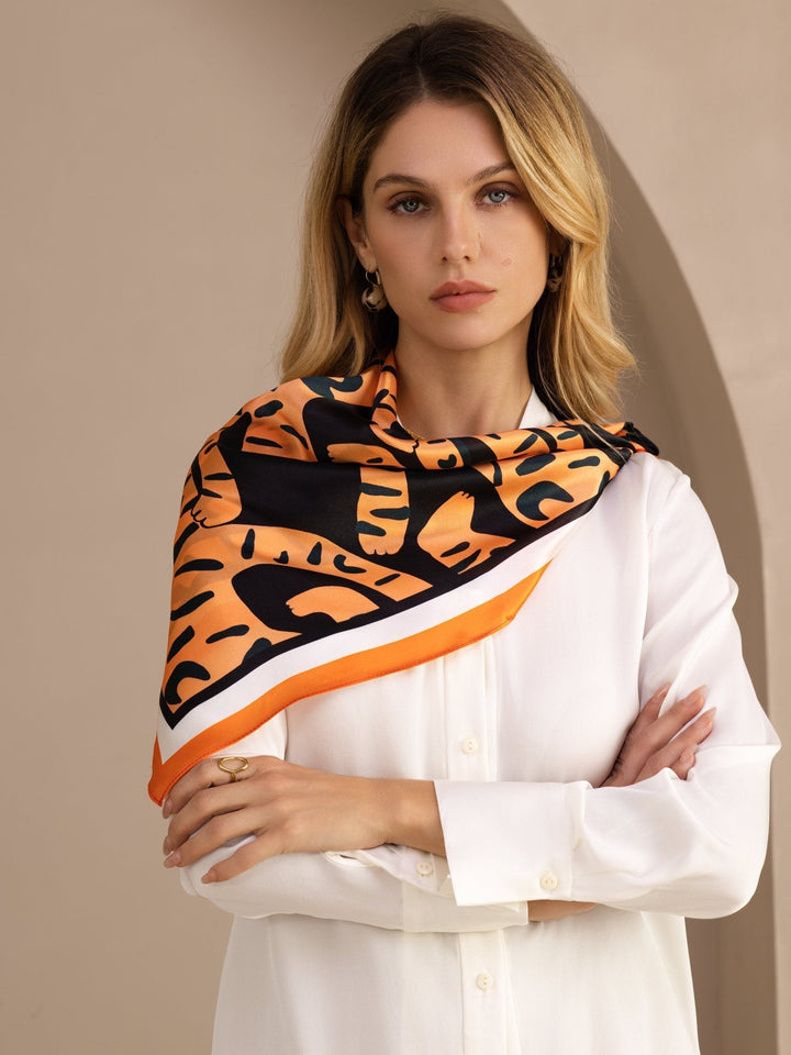 Printed Square Scarf - Tigara