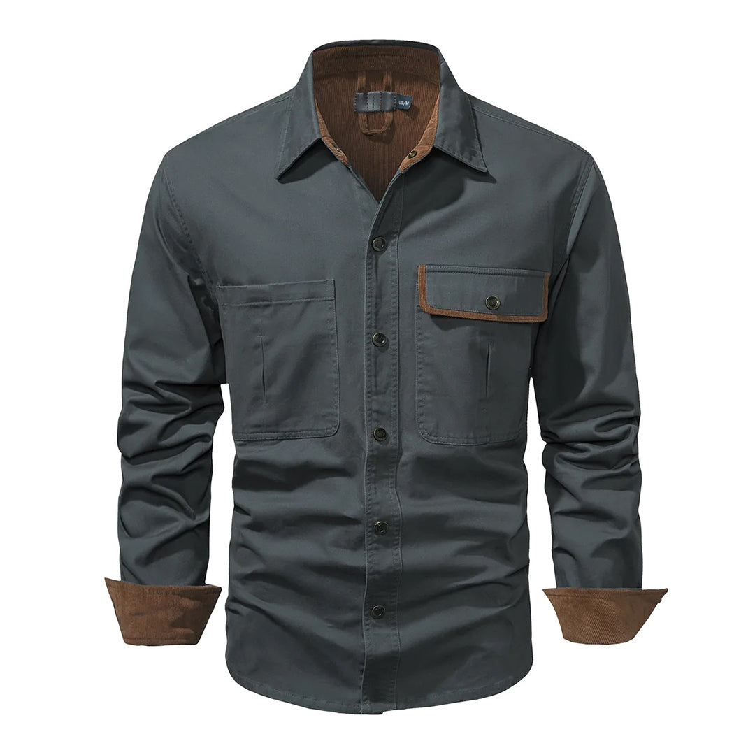 Stylish Men's Shirt with Contrasting Details – Ruben