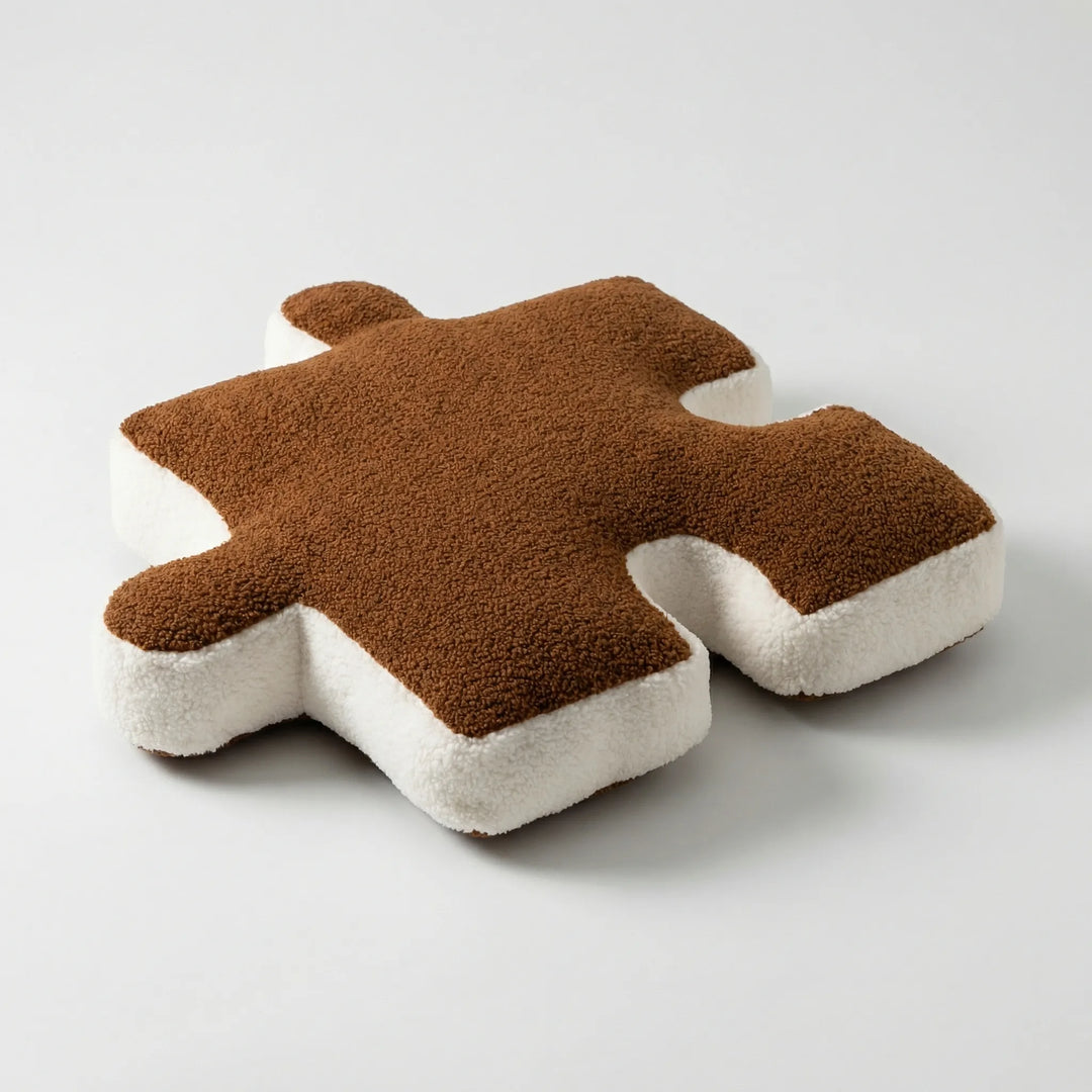 Puzzelvormig Kussen In Strak Zwart-Witdesign - Pieceplush