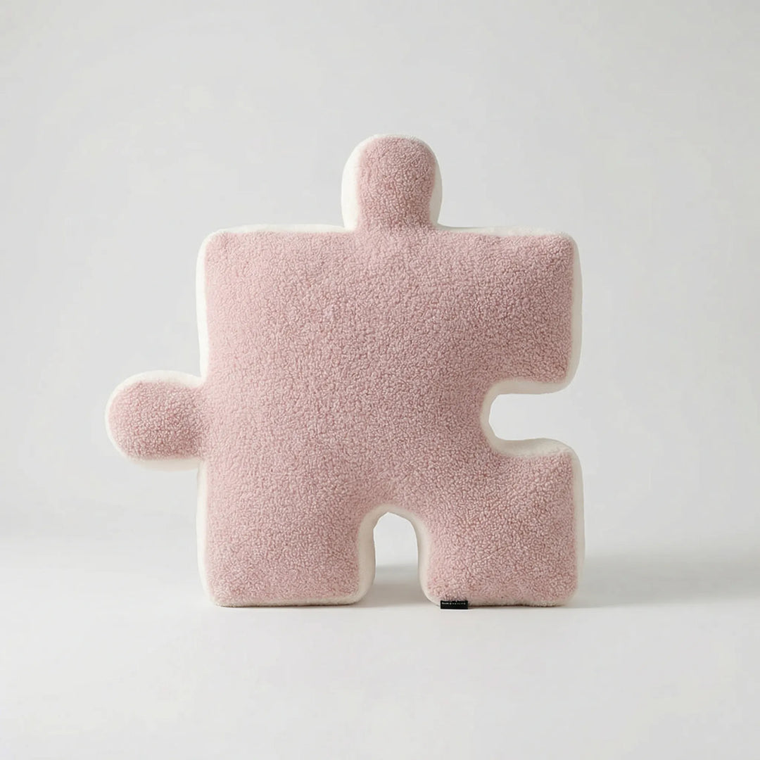 Puzzelvormig Kussen In Strak Zwart-Witdesign - Pieceplush