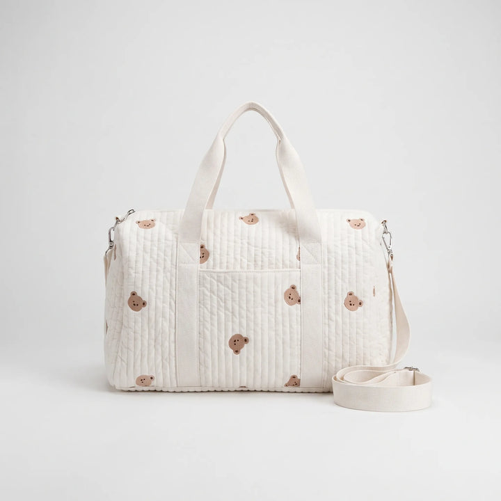 Quilted Embroidered Large Duffle Bag - Nubitote