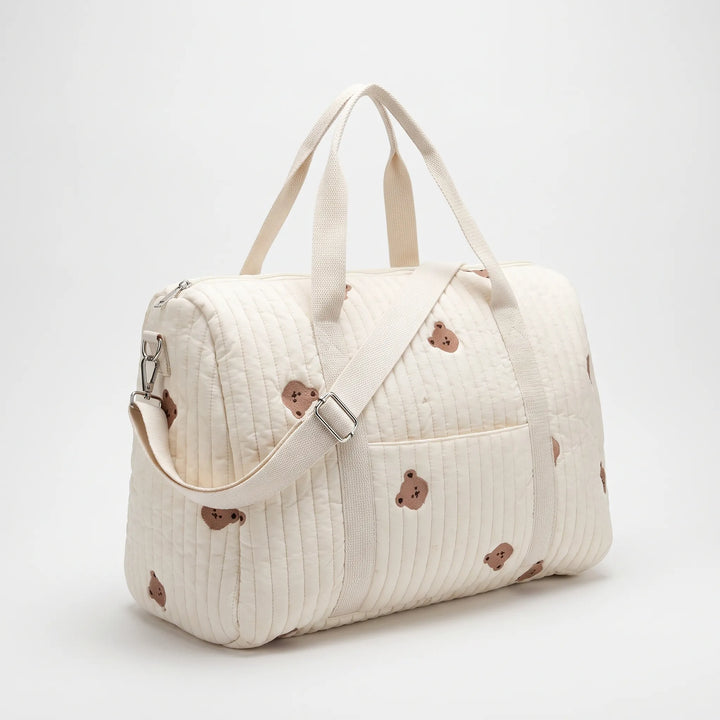 Quilted Embroidered Large Duffle Bag - Nubitote
