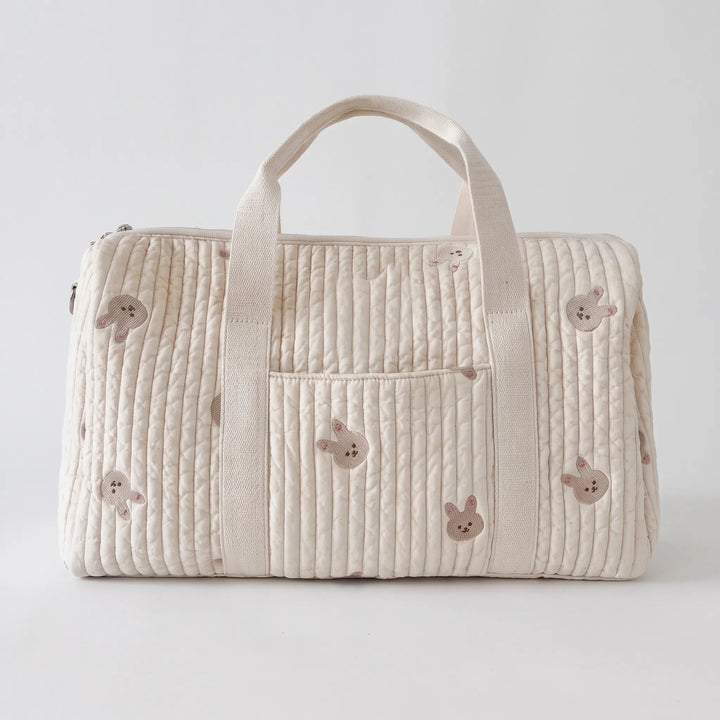 Quilted Embroidered Large Duffle Bag - Nubitote