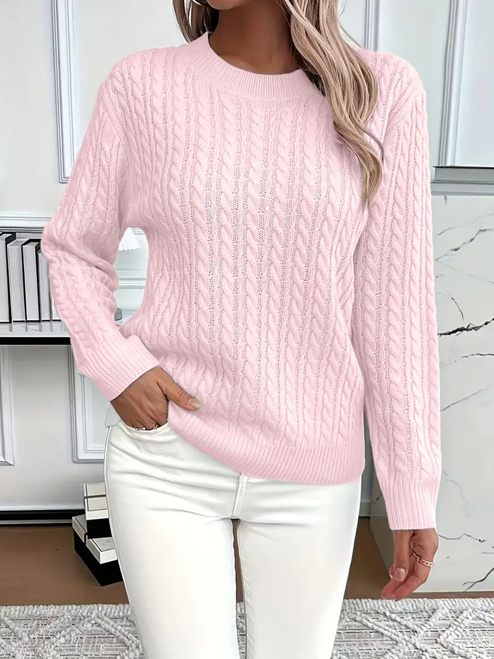 Relaxed Fit Cable Knit Sweater - Jenny