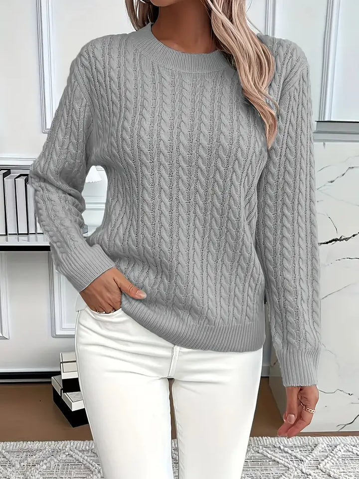 Relaxed Fit Cable Knit Sweater - Jenny