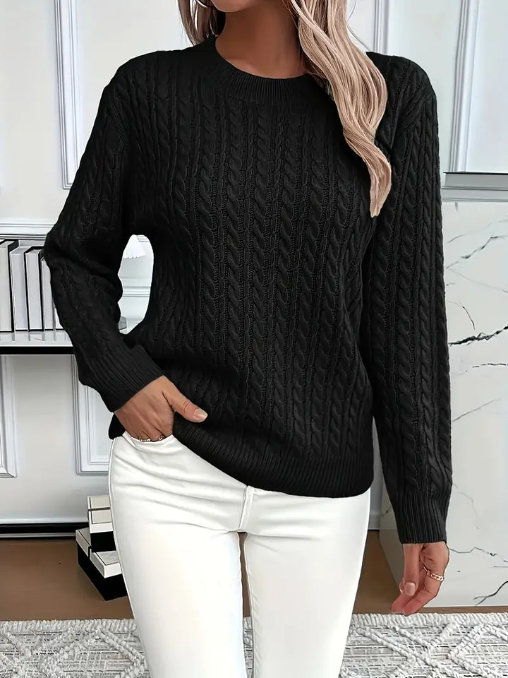 Relaxed Fit Cable Knit Sweater - Jenny