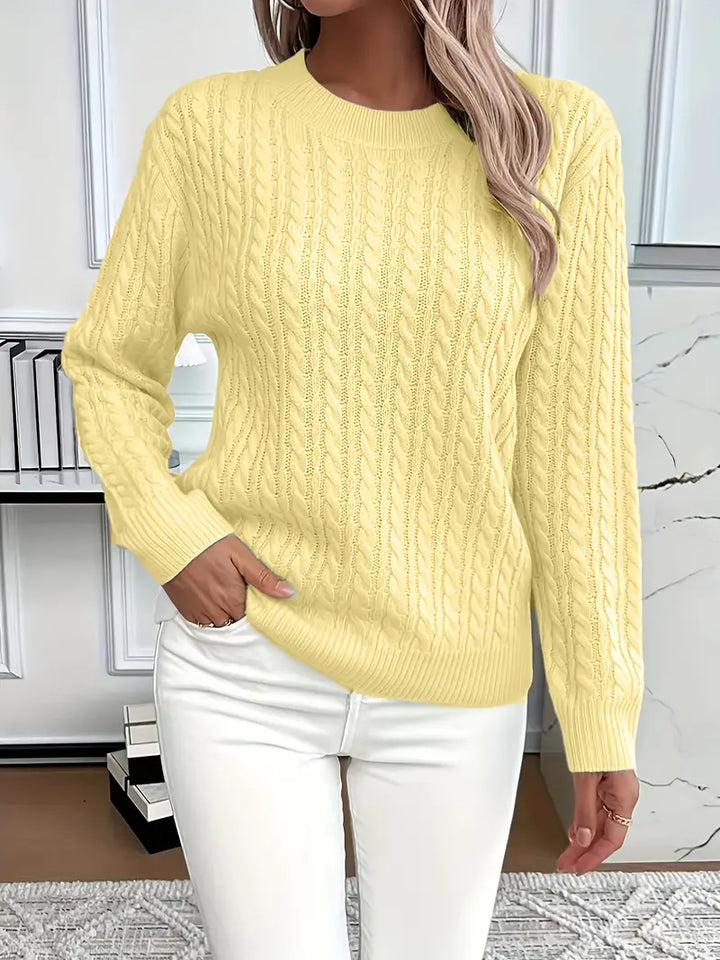 Relaxed Fit Cable Knit Sweater - Jenny