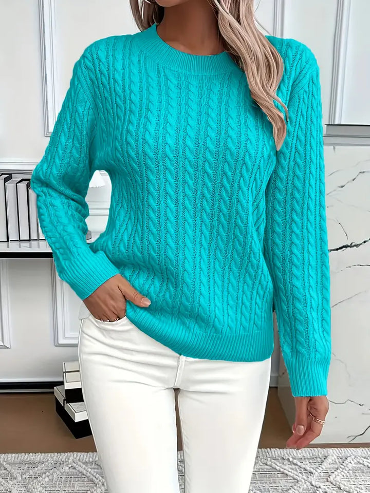 Relaxed Fit Cable Knit Sweater - Jenny
