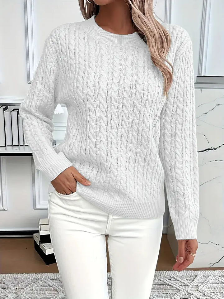 Relaxed Fit Cable Knit Sweater - Jenny